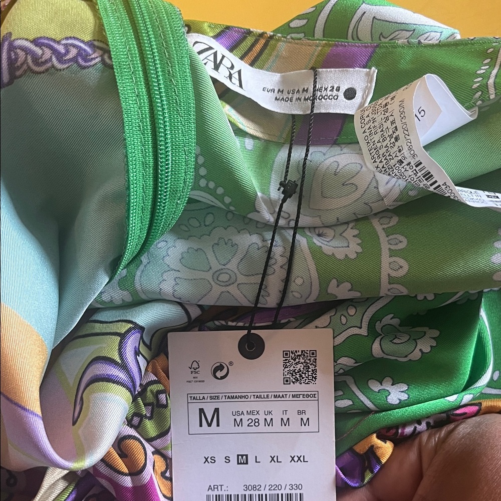 Zara Colorful Skirt with Green and Purple